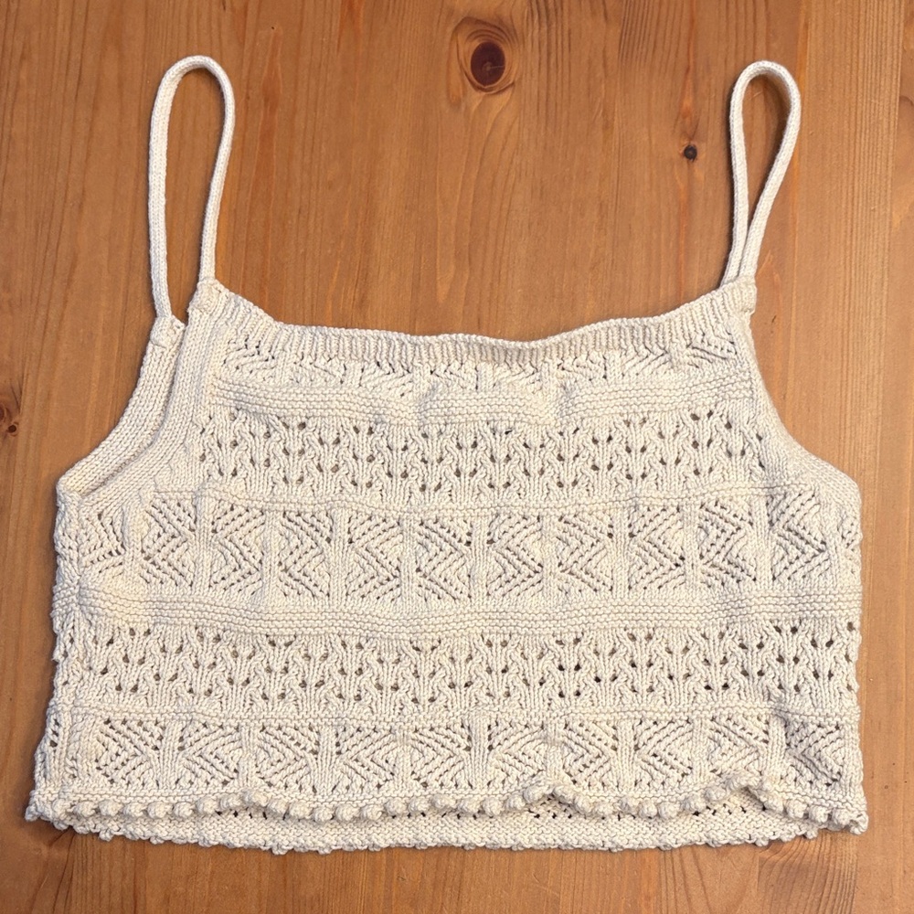 Cream Crochet Camisole Top